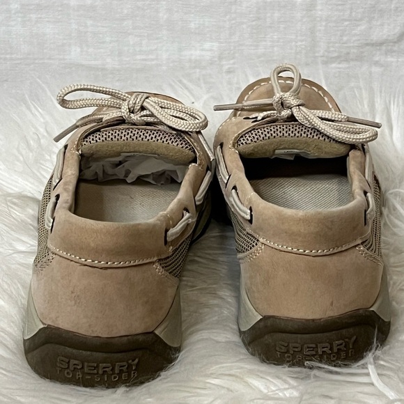 SPERRY TOP-SIDER Women's Tan leather mesh LAGUNA Boat SHOES Size US 4M UK 3.5 - Picture 4 of 6
